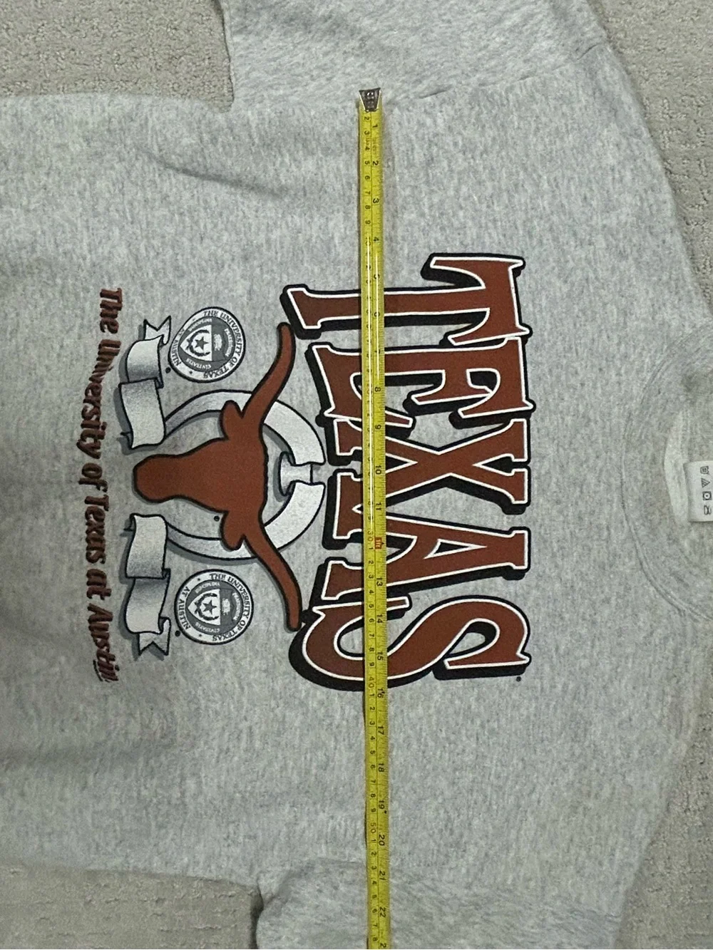 Logo Athletic Gray Crewneck Sweatshirt with Burnt Orange Texas Graphic